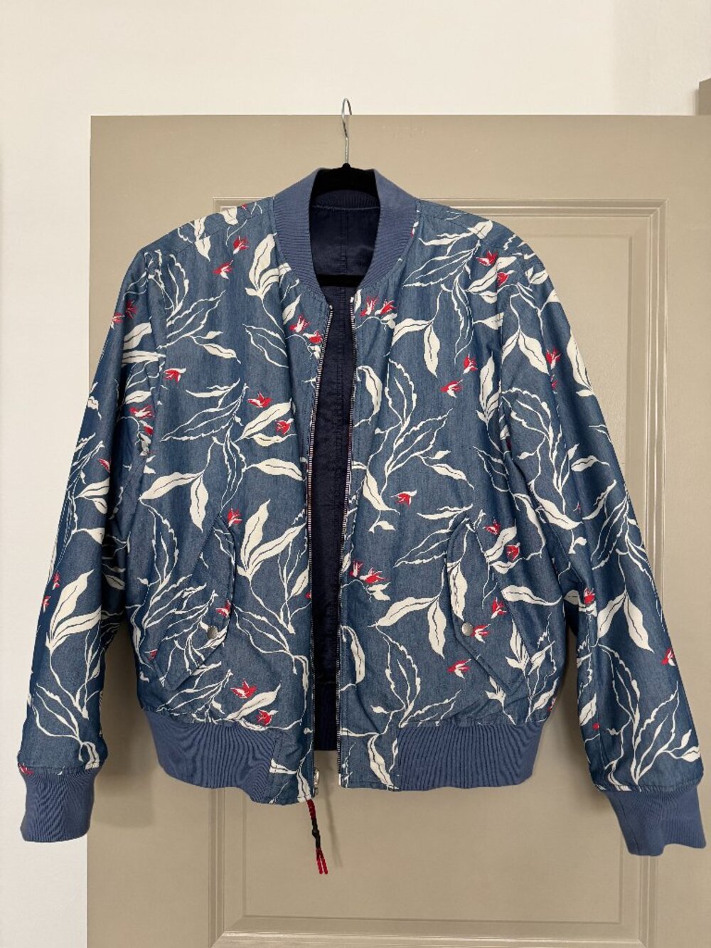 Rag & Bone Reversible Manston Slim Fit Jacket Indigo/Floral Size Large